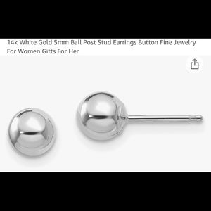 5mm 14K white gold round studs